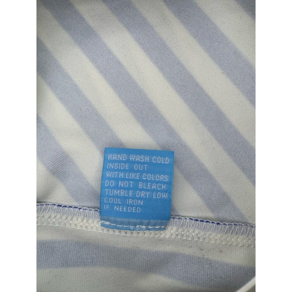 J. McLaughlin Blue White Striped Midi Dress XS Slimming Stretch Preppy - Picture 8 of 8